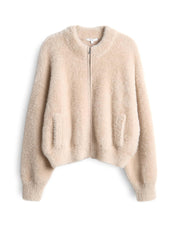 Strickjacke DORES mit Rundhalsausschnitt - 2088-macadamia - Creme