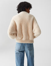 Strickjacke DORES mit Rundhalsausschnitt - 2088-macadamia - Creme