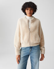 Strickjacke DORES mit Rundhalsausschnitt - 2088-macadamia - Creme