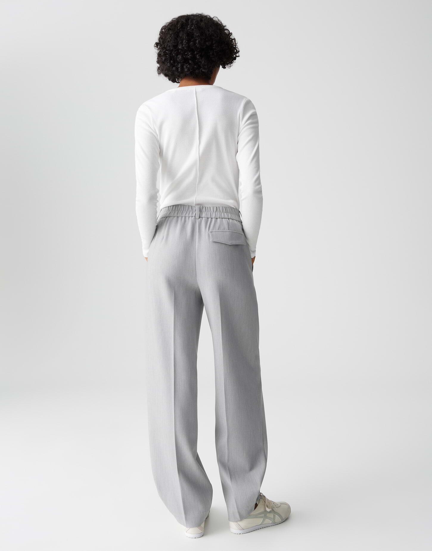 Businesshose MAIGA Wide Leg - 8056-hazy fog melange - Grau