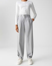Businesshose MAIGA Wide Leg - 8056-hazy fog melange - Grau
