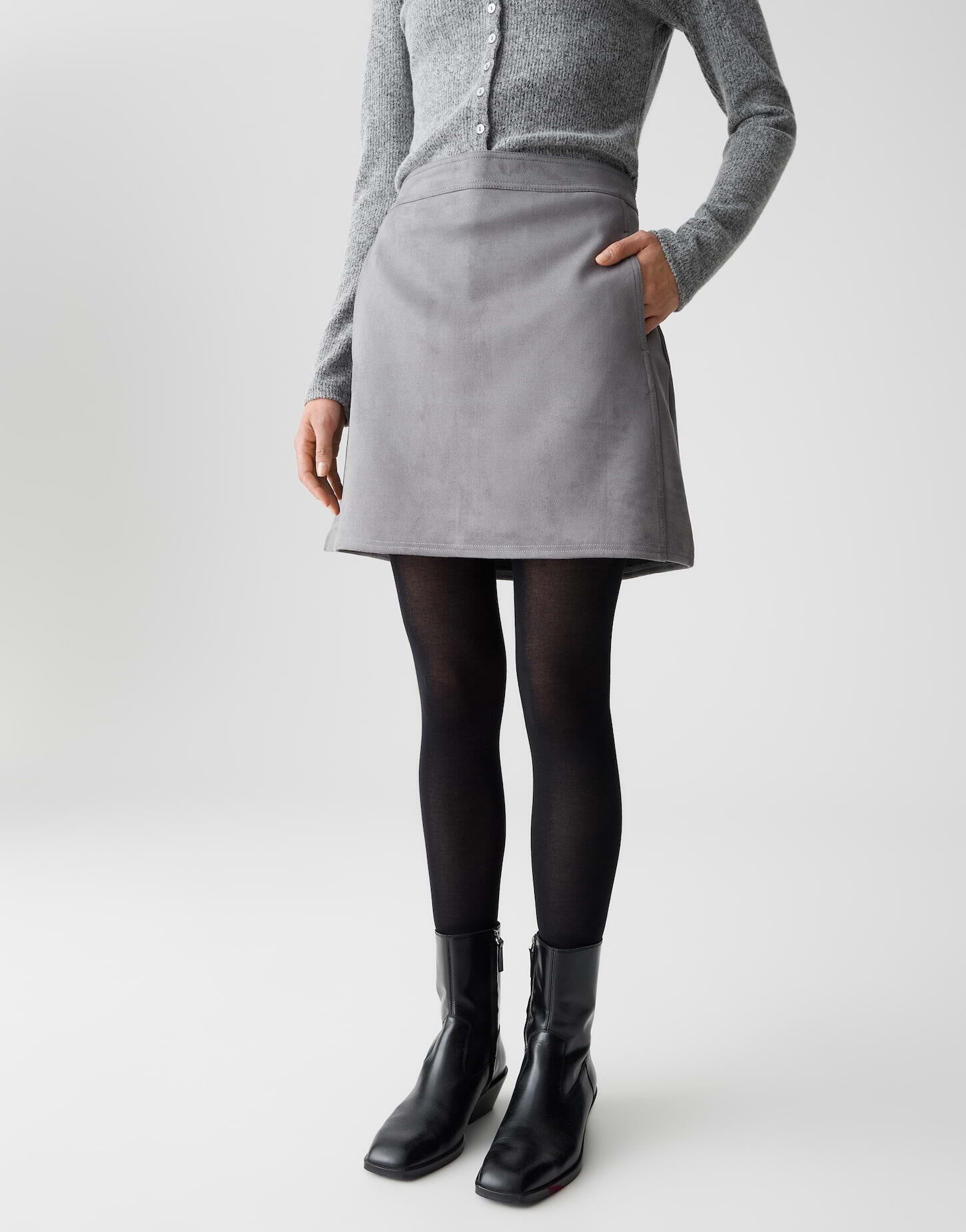 A-Linienrock Mini RELVINA - 8072-easy grey - Grau