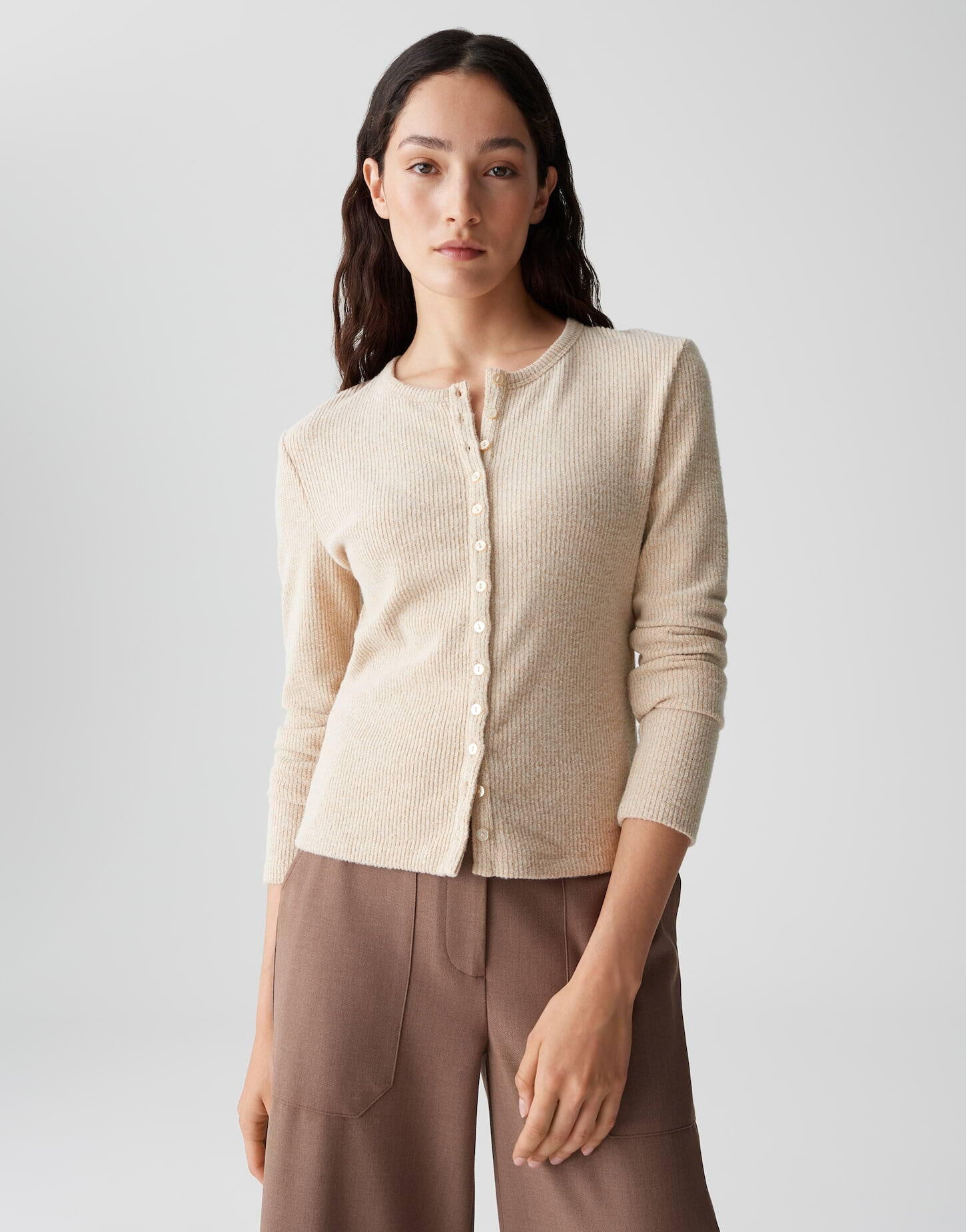 Strickjacke SALTUS aus Viskosemix - 2088-macadamia - Beige