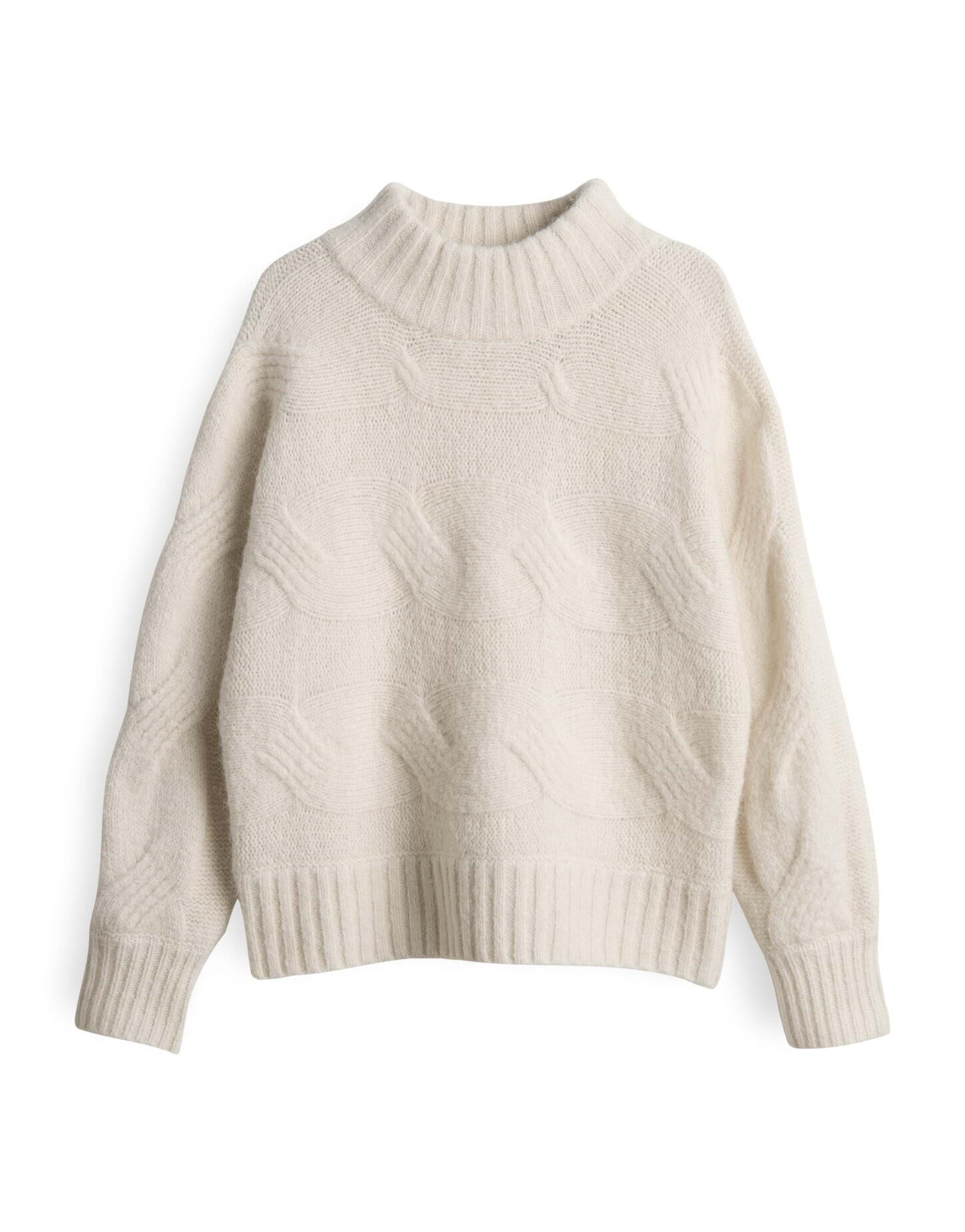 Strickpullover PORTREE mit Stehkragen - 1006-soft cream - Creme