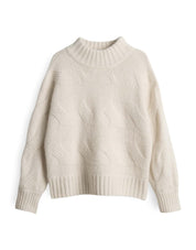 Strickpullover PORTREE mit Stehkragen - 1006-soft cream - Creme