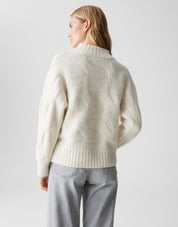 Strickpullover PORTREE mit Stehkragen - 1006-soft cream - Creme