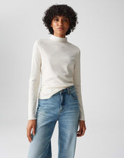 Rippshirt SUHANNA CURLY - 1006-soft cream - Creme