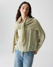 Dreieckstuch  AMADSI aus Bouclé Strick - 30041-soft matcha - Grün