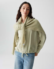 Dreieckstuch  AMADSI aus Bouclé Strick - 30041-soft matcha - Grün