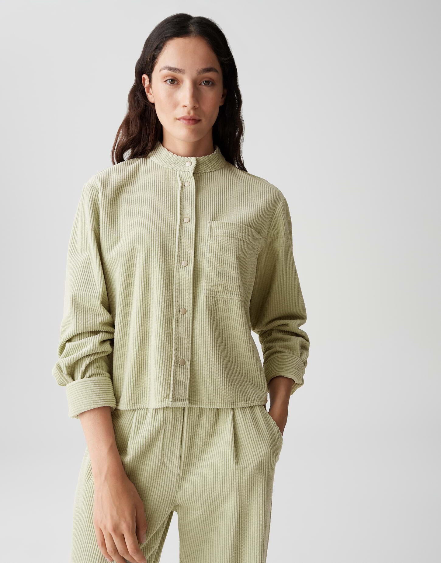 Cordbluse FALVE - 30041-soft matcha - Grün