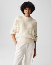 Strickpullover PALIZIA mit Stehkragen - 2088-macadamia - Beige