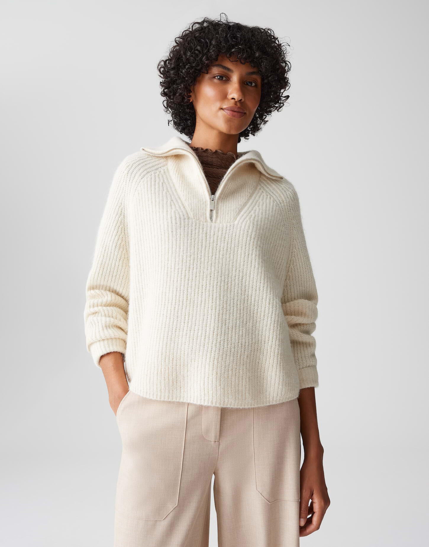 Pullover POY MIT Troyerkragen - 1006-soft cream - Creme