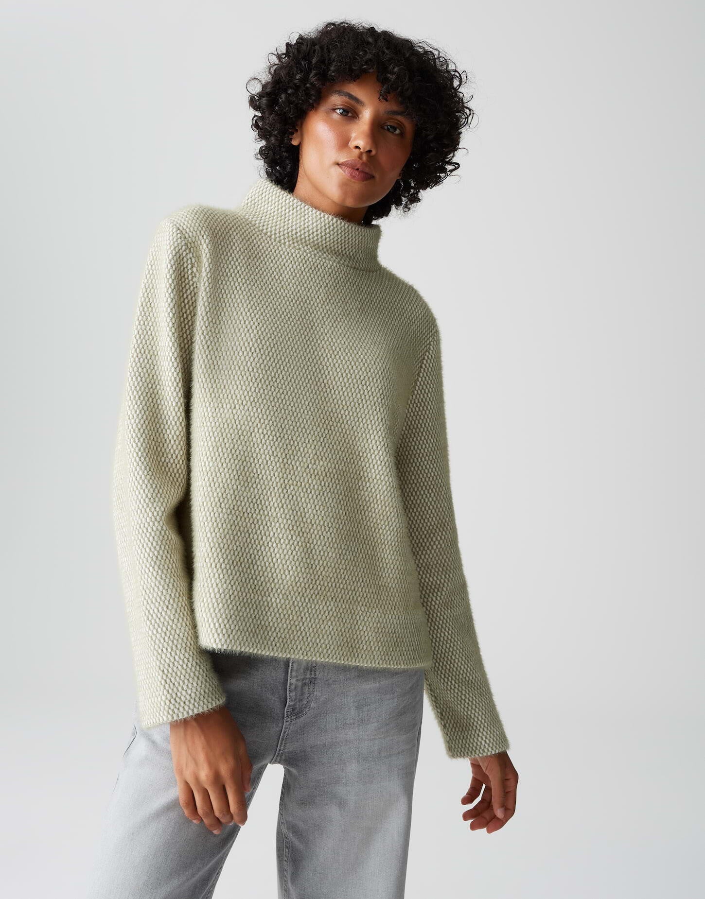 Strickpullover GAKIRA mit Stehkragen - 30041-soft matcha - Grün