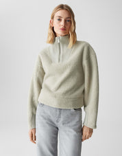 Teddypullover GICK mit Stehkragen - 30041-soft matcha - Grün