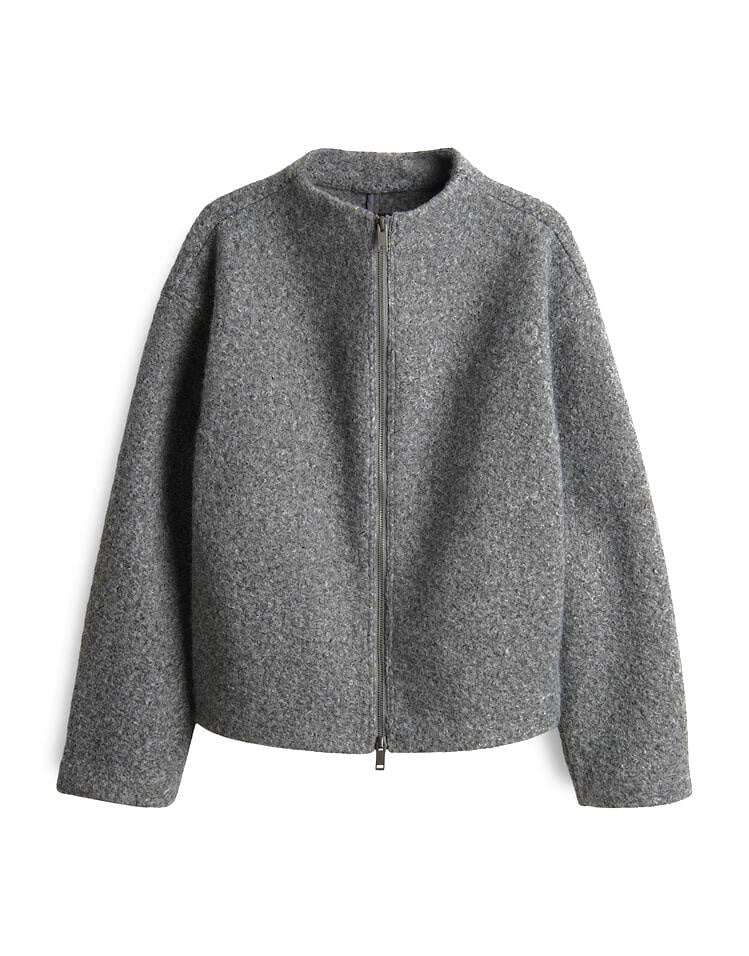 Boucléjacke HURLIE - 8072-easy grey - Grau