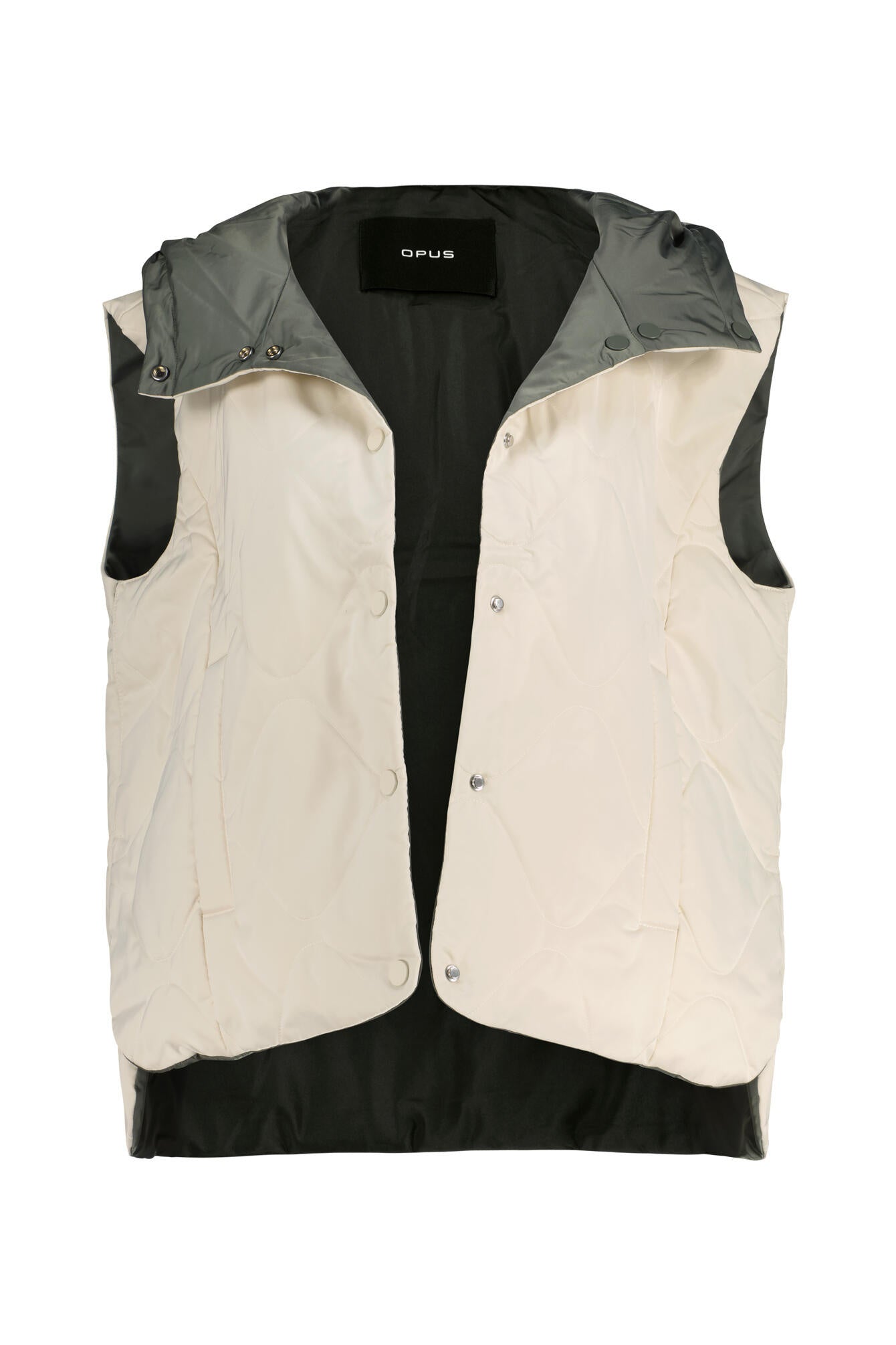 Weste WUSI mit Kapuze - 20003-natural glaze - Grau
