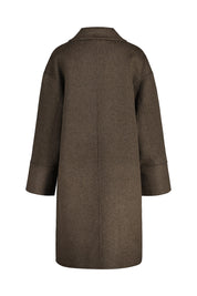 Wollmantel HAVILDA mit Reversekragen - 20024-midnight brown - Braun