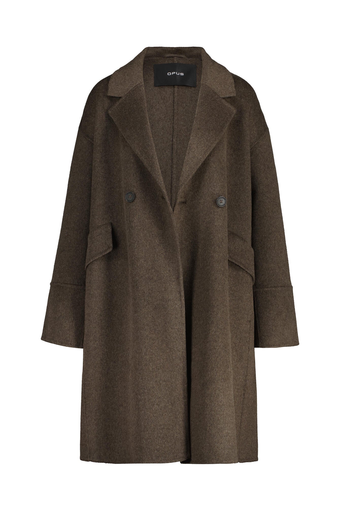 Wollmantel HAVILDA mit Reversekragen - 20024-midnight brown - Braun