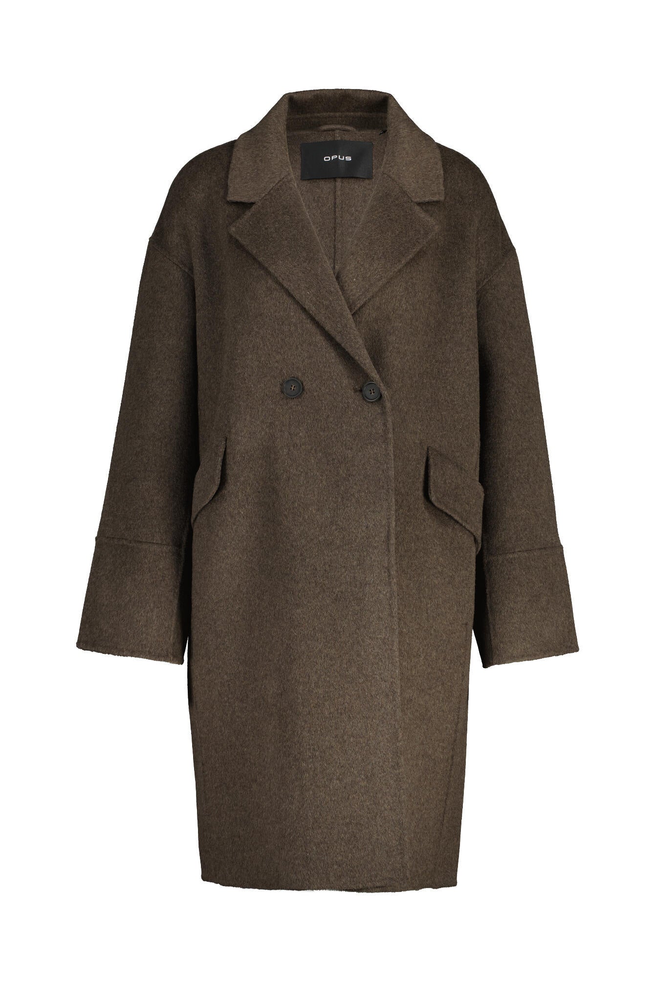 Wollmantel HAVILDA mit Reversekragen - 20024-midnight brown - Braun