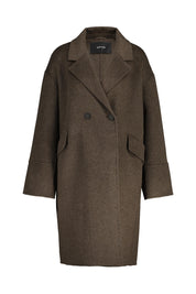 Wollmantel HAVILDA mit Reversekragen - 20024-midnight brown - Braun