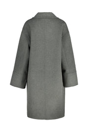 Wollmantel HAVILDA mit Reversekragen - 3062-dark sage - Khaki