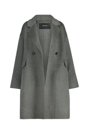 Wollmantel HAVILDA mit Reversekragen - 3062-dark sage - Khaki