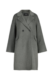 Wollmantel HAVILDA mit Reversekragen - 3062-dark sage - Khaki