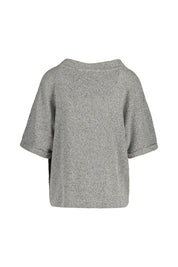 T-Shirt gestrickt aus Baumwollmix - 60020-coal blue - Grau