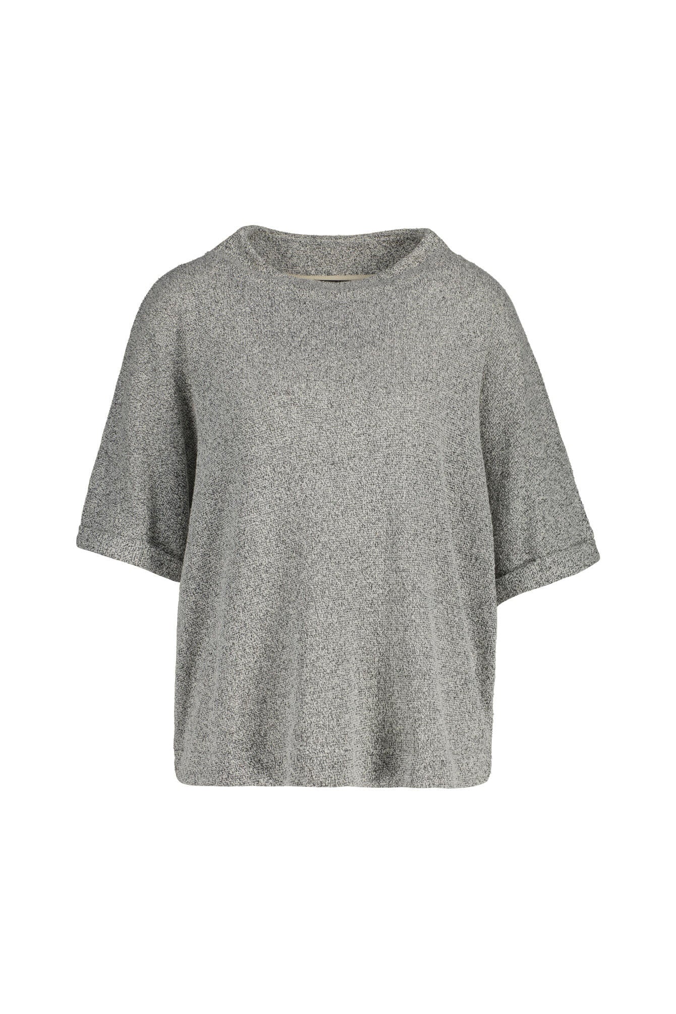 T-Shirt gestrickt aus Baumwollmix - 60020-coal blue - Grau