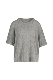 T-Shirt gestrickt aus Baumwollmix - 60020-coal blue - Grau