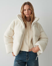 Teddyjacke HOZY mit Stehkragen - 1006-soft cream - Creme