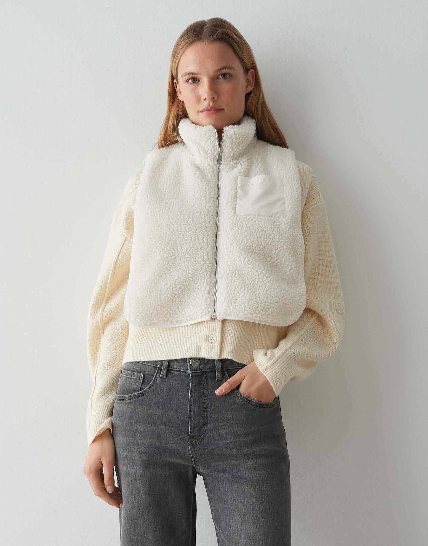 Teddy-Cape ATUBA mit Stehkragen - 1006-soft cream - Creme