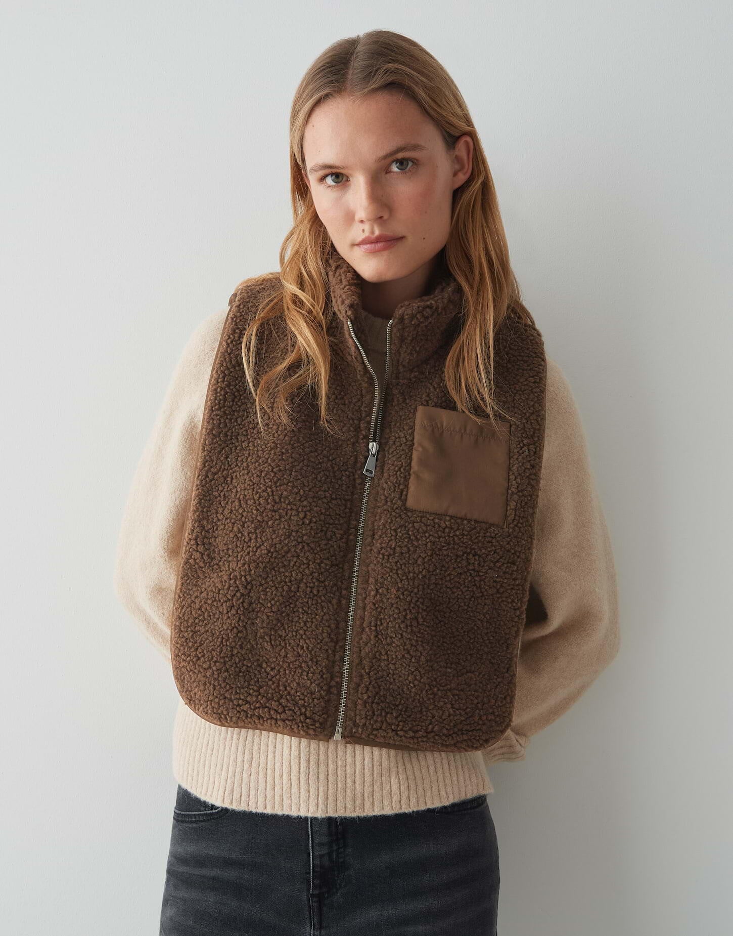 Teddy-Cape ATUBA mit Stehkragen - 20020-cocoa - Braun