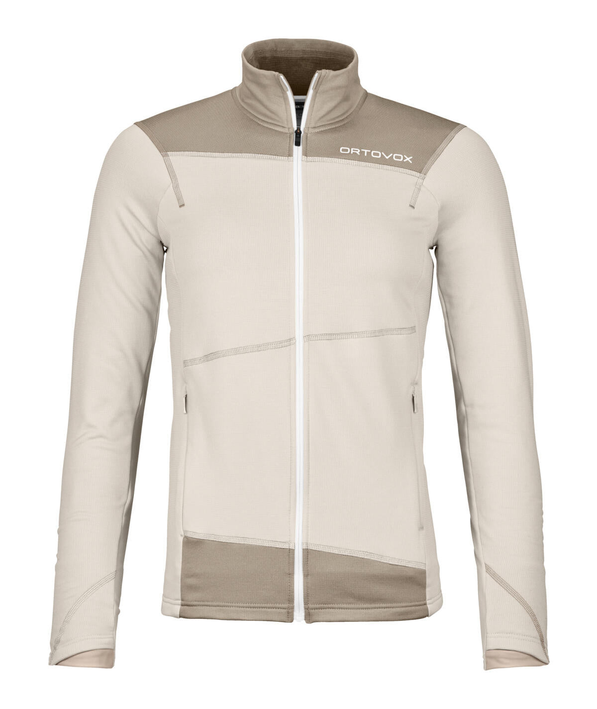 Fleecejacke mit Stehkragen - 00101-white chalk - Creme