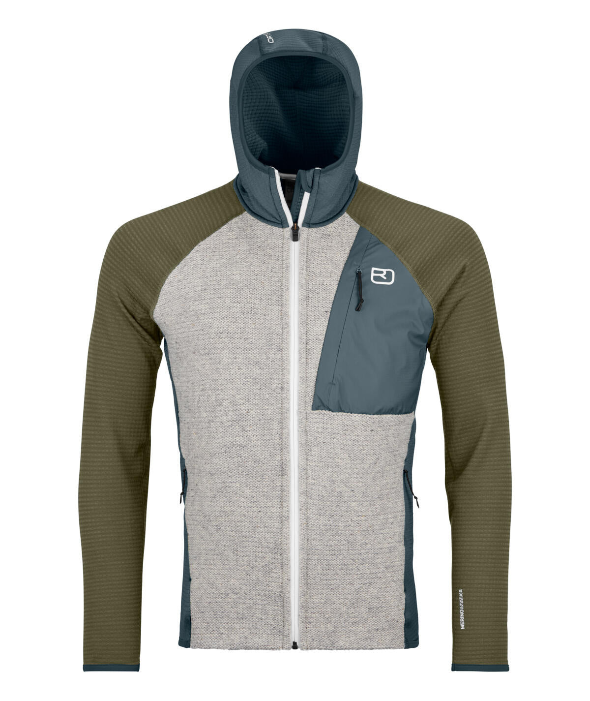 Fleecejacke mit Kapuze - 87801-dark arctic grey - Grün