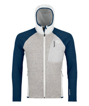 Fleecejacke mit Kapuze - 87501-grey ice - Blau