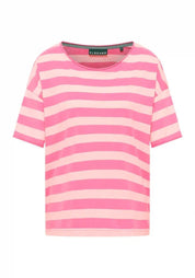 T-Shirt gestreift aus Baumwollmix - 068-SODA PINK + ALARM - Pink