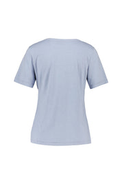 T-Shirt LIARA aus Baumwollmix - 7610-Winter Sky Mel. - Blau