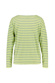 Langarmshirt gestreift - 0108-Sunny Lime_Soft Sage - Gold