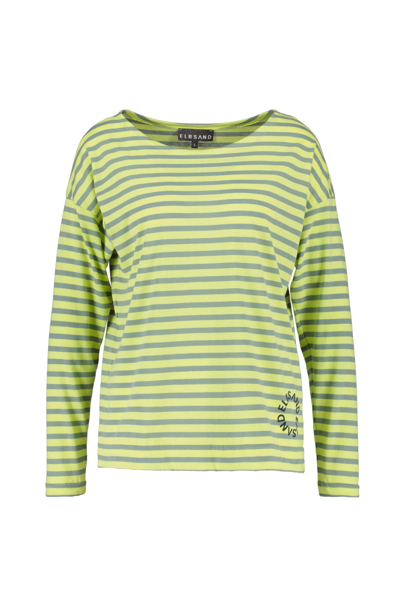 Langarmshirt gestreift - 0108-Sunny Lime_Soft Sage - Gold