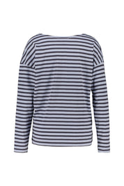 Langarmshirt gestreift - 0109-Winter Skye_Charcoal_stri - Blau
