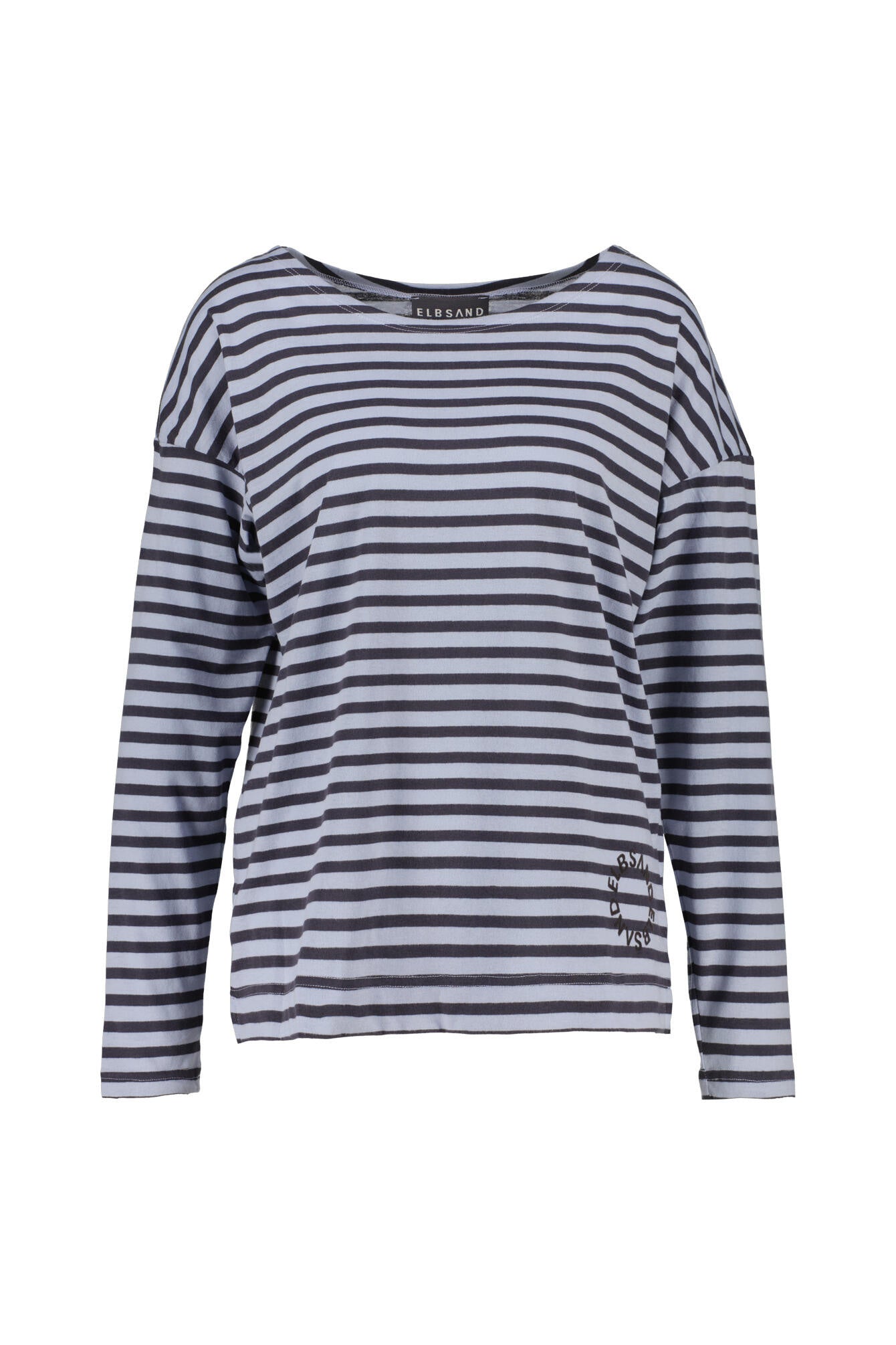 Langarmshirt gestreift - 0109-Winter Skye_Charcoal_stri - Blau