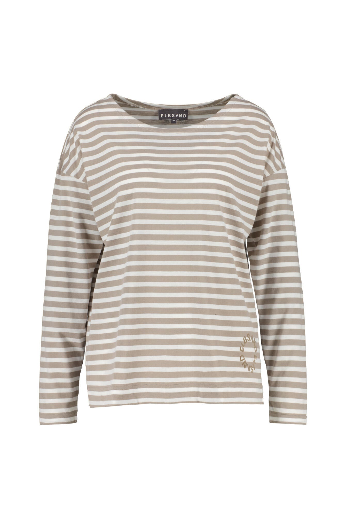 Langarmshirt gestreift - 0115-Silver Sand_Cloud White_s - Beige | Weiß