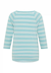 Langarmshirt CELIN aus Baumwollmix - 091-Cameo + Blue Fog Stripe - Blau