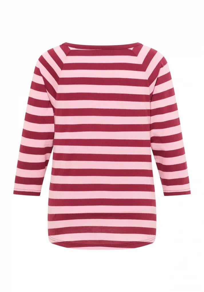 Langarmshirt CELIN aus Baumwollmix - 093-Ruby + Shell Pink Stripe - Violett