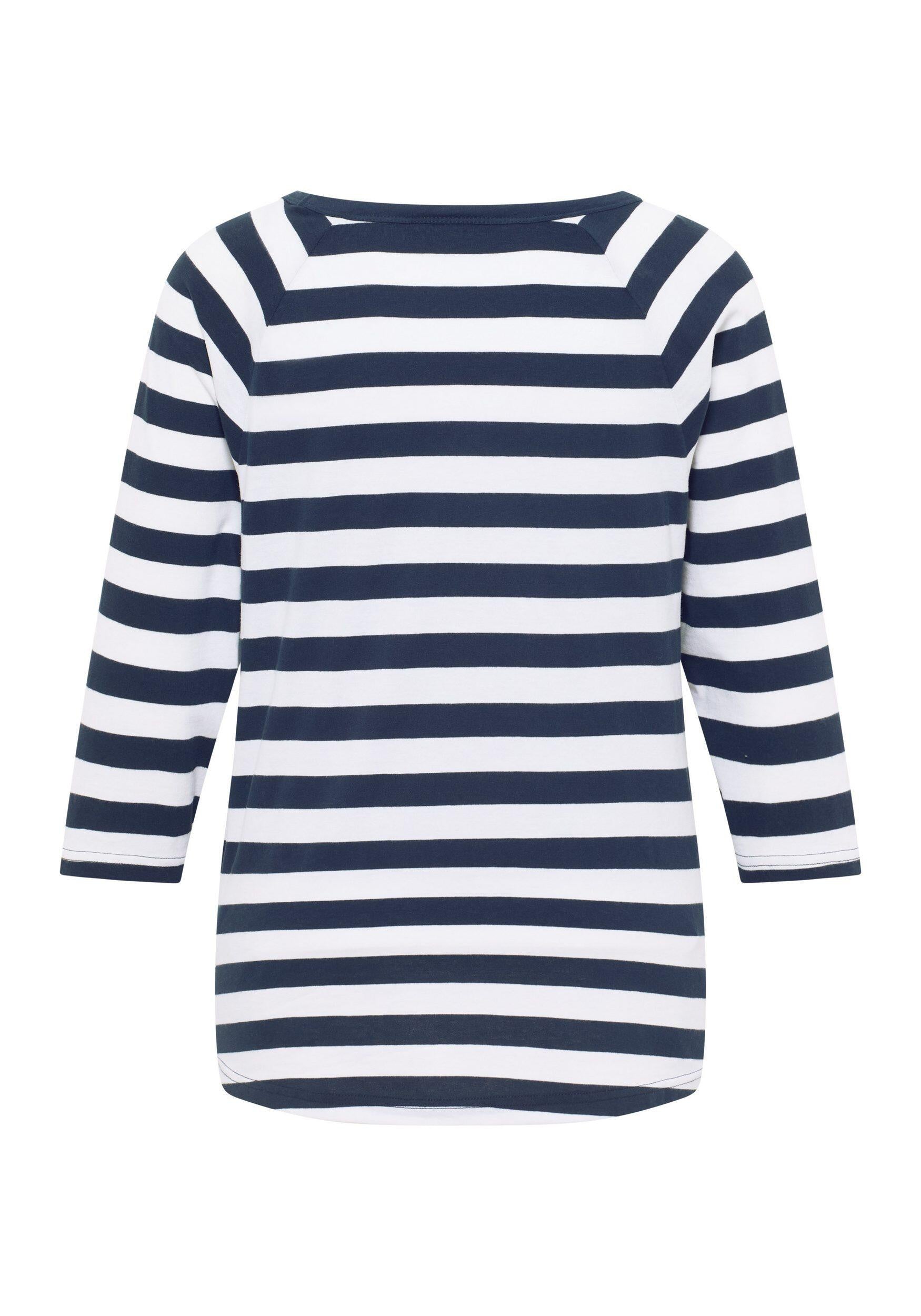 Langarmshirt CELIN aus Baumwollmix - 094-Coldwater + Cloud White St - Blau | Weiß