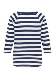 Langarmshirt CELIN aus Baumwollmix - 094-Coldwater + Cloud White St - Blau | Weiß