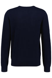 Strickpullover aus Kaschmir - 607 DARK NAVY MEL. - Blau