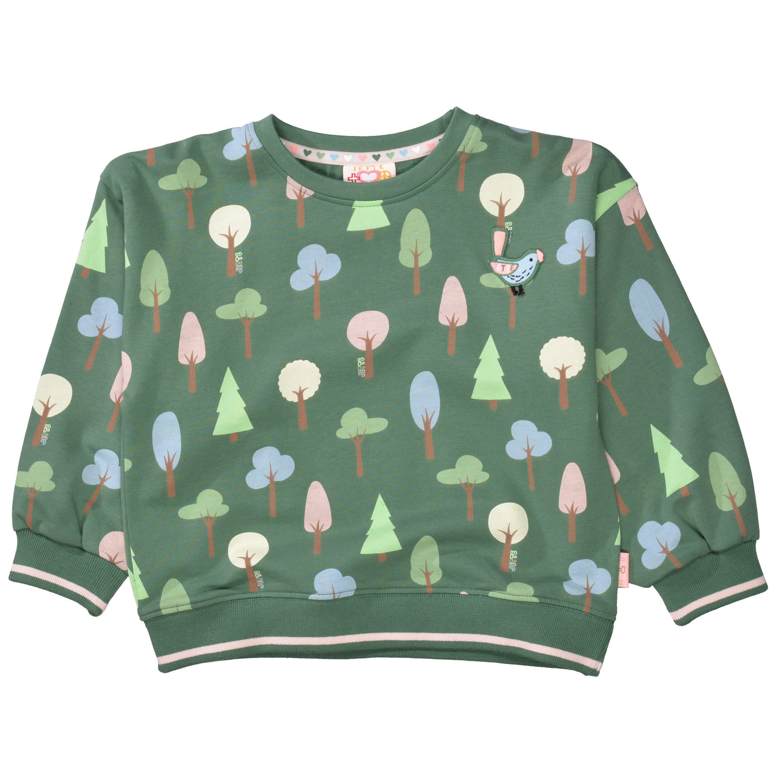 Sweatshirt mit Bäumen - 514 SEA GREEN AOP - Grün