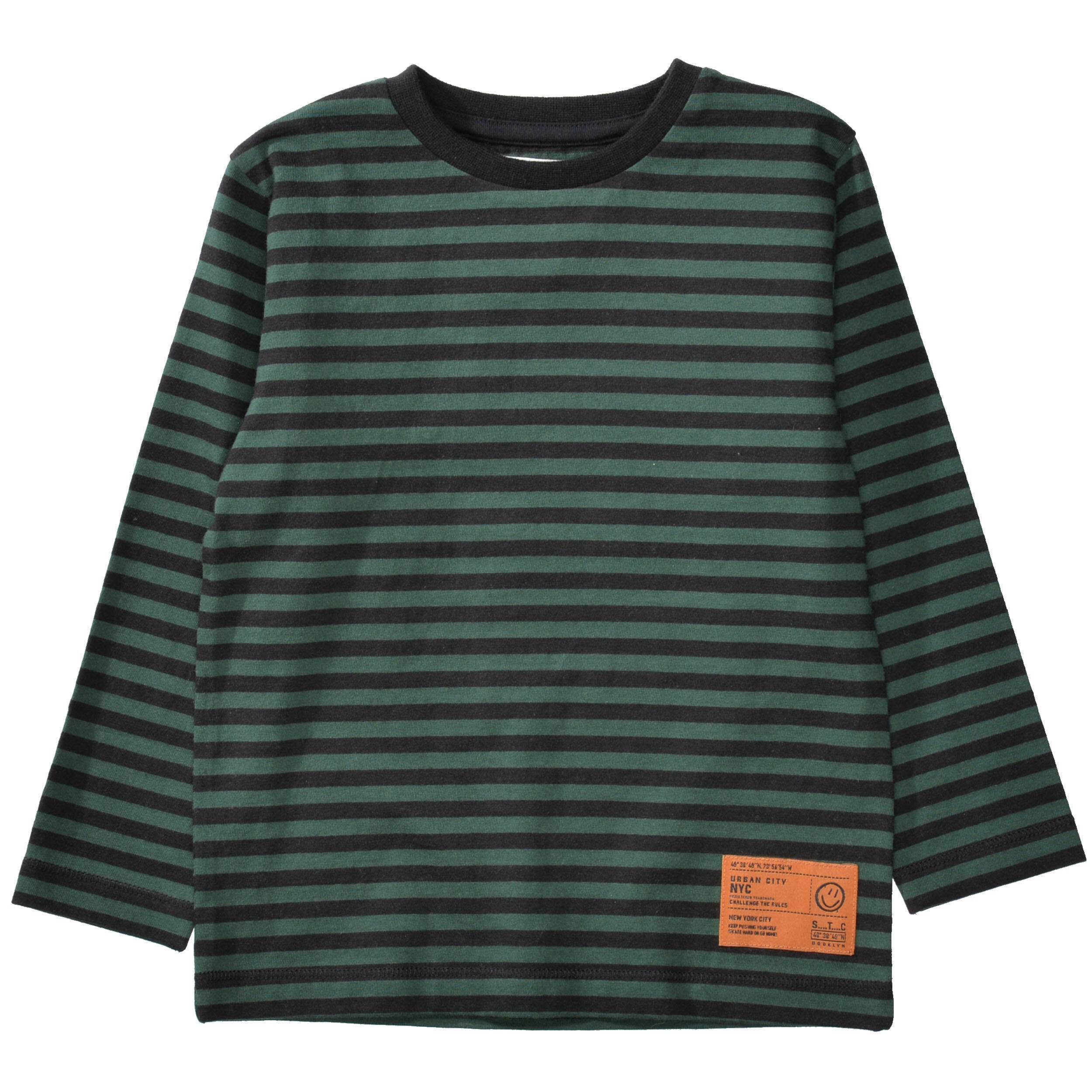 Langarmshirt - 508 DARK GREEN-STR - Grün | Schwarz